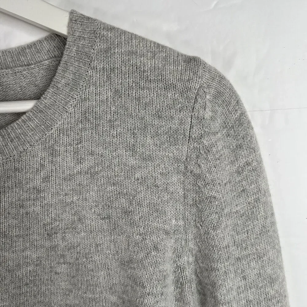 J Crew Mercantile Size S Sweater Gray Ruffle Tiered Bell Sleeve Wool Blend J7850